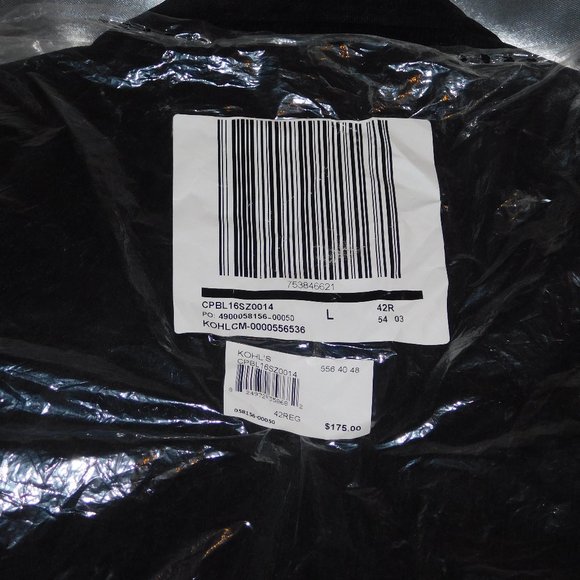 Chaps Men's Blazer (Very Dark) w/ Patched Elbows (Dark Brown) 42 Reg - Picture 4 of 5